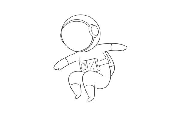 Astronaut Doing a Jump-up for Coloring: Elevate Your Projects