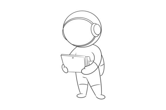 Astronaut Standing Playing on a Tablet: Design Beyond Gravity