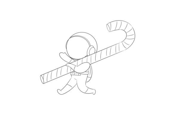 Astronaut Walking and Carrying a Candy: A Cosmic Display Font