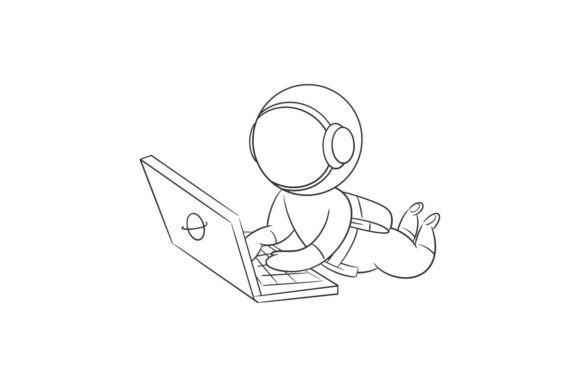 Astronaut Working in Front of Laptop: Unlocking Creative Design