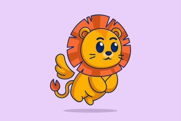 Cute Lion Angel Cartoon Design: A Whimsical Asset for Modern Brands