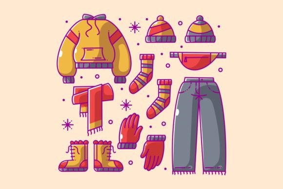 Drawn Winter Clothes: A Cozy Freebie for Creative Projects