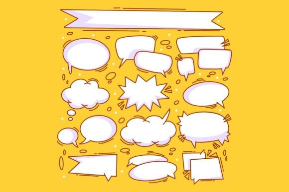 Hand Drawn Comic Chat Bubbles Collection: Your Go-To for Playful Design