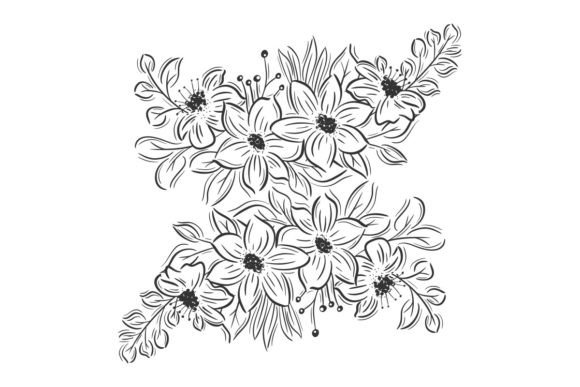 Hand Drawn Double Flower Bouquets Set: A Designer's Free Asset