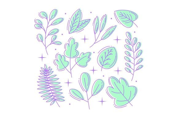 Hand Drawn Leafs Collection Full Color: Nature-Inspired Design Assets